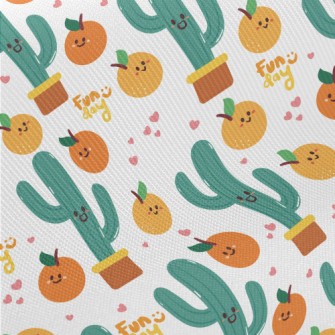 Orange And Cactus Twill