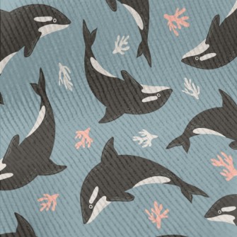 Killer Whales And Corals Standard Corduroy