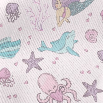 Mermaid Dolphin Octopus Standard Corduroy