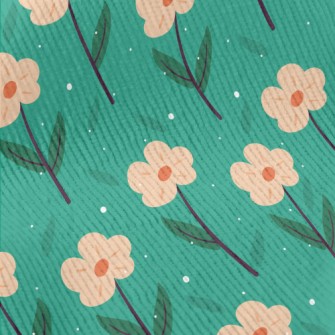 Garden Orange Flowers Standard Corduroy