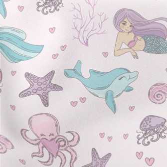 Mermaid Dolphin Octopus Stretch Ponte