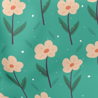 Garden Orange Flowers Stretch Ponte