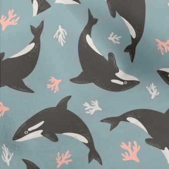 Killer Whales And Corals Micro Fleece