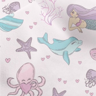 Mermaid Dolphin Octopus Micro Fleece