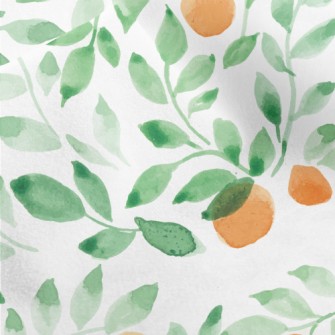 Watercolor Leaves And Fruits Micro Fleece
