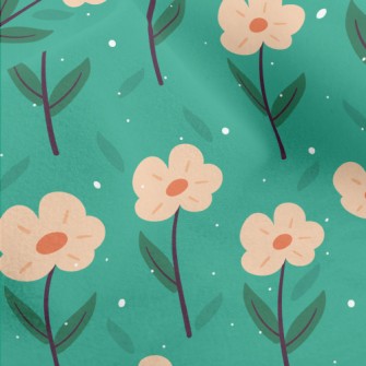 Garden Orange Flowers Micro Fleece