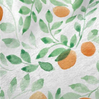 Watercolor Leaves And Fruits Minky