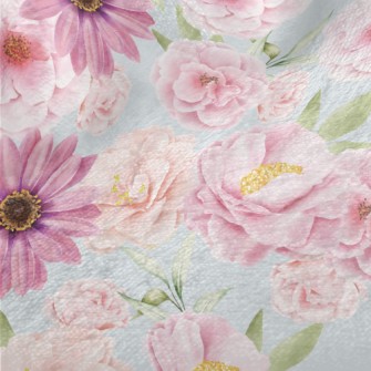 Watercolor Beautiful Flowers Minky