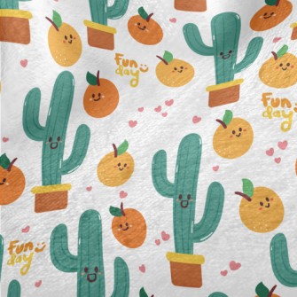 Orange And Cactus Minky