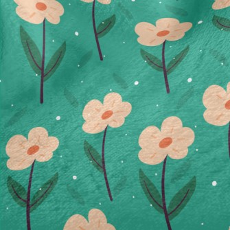 Garden Orange Flowers Minky