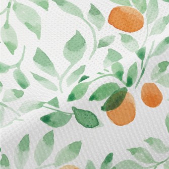 Watercolor Leaves And Fruits Piqué