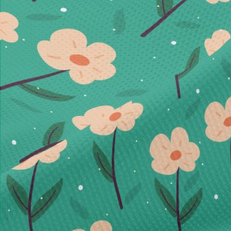 Garden Orange Flowers Piqué