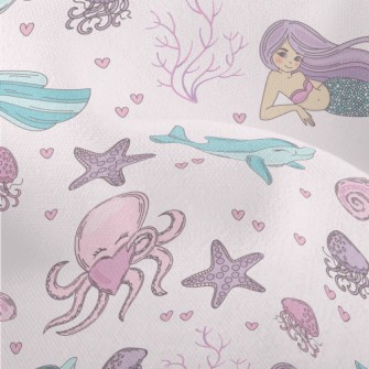 Mermaid Dolphin Octopus Lightweight Performance Linen