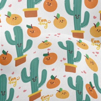 Orange And Cactus Lightweight Performance Linen