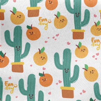 Orange And Cactus Jersey Backed Fleece