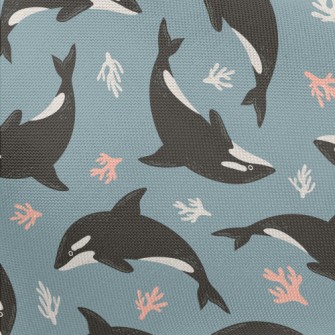 Killer Whales And Corals Pongee