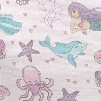 Mermaid Dolphin Octopus Pongee
