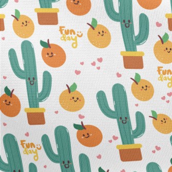 Orange And Cactus Pongee