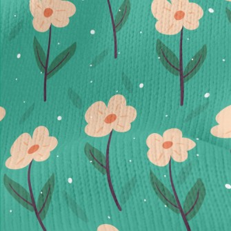 Garden Orange Flowers Stretch Jersey