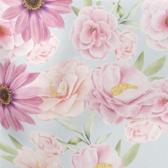 Watercolor Beautiful Flowers Lightweight Cotton Poplin