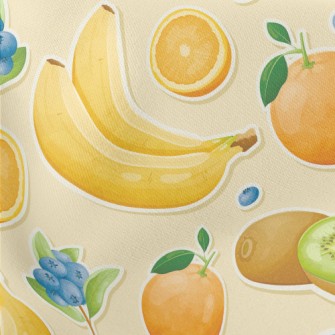 3D Banana Kiwi Lightweight Cotton Poplin