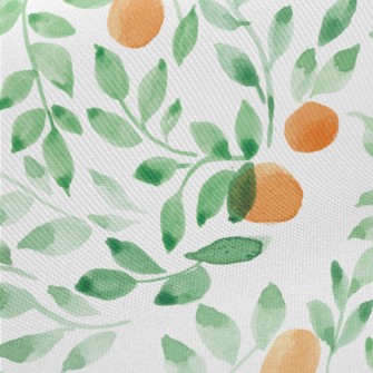 Watercolor Leaves And Fruits Midweight Cotton Poplin