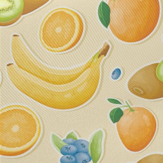 3D Banana Kiwi Midweight Cotton Poplin