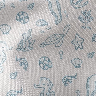 Marine Life And Seaweed Waterproof Canvas