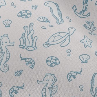 Marine Life And Seaweed Chiffon