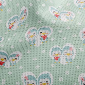 Penguin Couple Athletic Mesh Flat Back