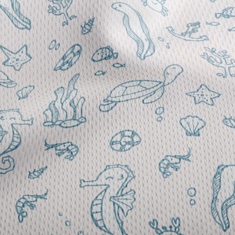 Marine Life And Seaweed Athletic Mesh Flat Back