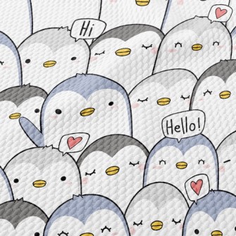 Cute Penguin Birdseye Piqué
