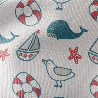 Nautical Supplies And Whales Waterproof Canvas
