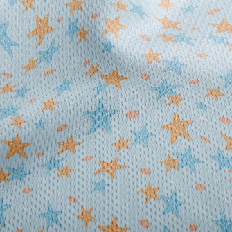 Blue Orange Starfish Athletic Mesh Flat Back