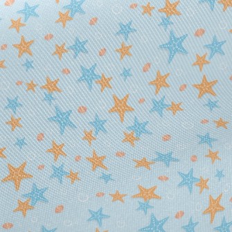Blue Orange Starfish Twill