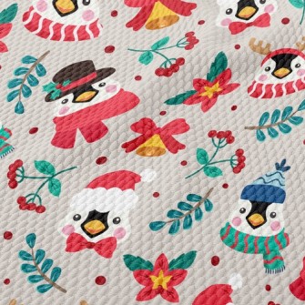 Christmas Dressed Penguin Birdseye Piqué