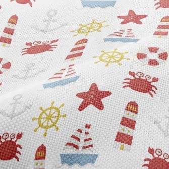 Boat Lighthouse Crab Performance Linen