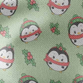 Merry Christmas Penguin Waterproof Canvas