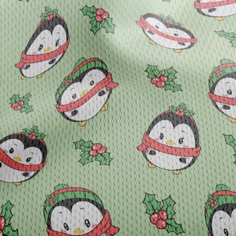 Merry Christmas Penguin Athletic Mesh Flat Back