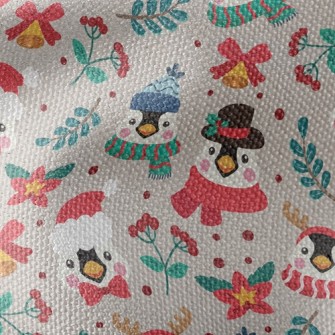 Christmas Dressed Penguin Waterproof Canvas