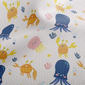 Dancing Crab Squid Athletic Mesh Flat Back