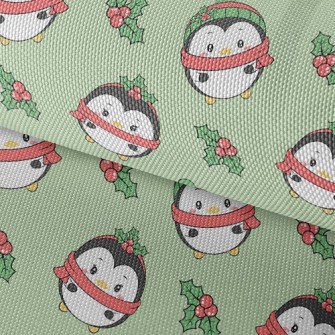 Merry Christmas Penguin Waterproof Oxford
