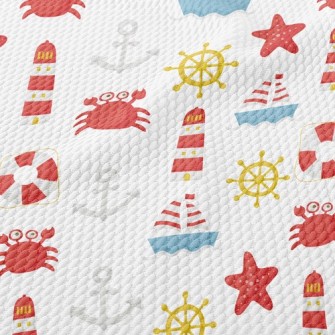 Boat Lighthouse Crab Birdseye Piqué