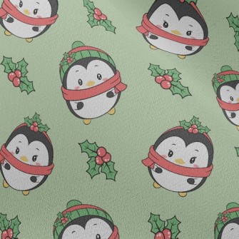 Merry Christmas Penguin Chiffon