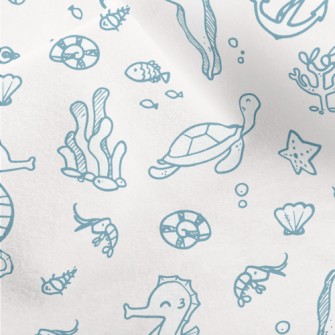 Marine Life And Seaweed Micro Fleece