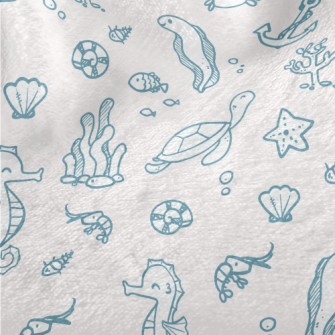 Marine Life And Seaweed Minky