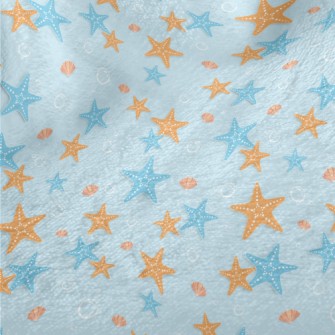 Blue Orange Starfish Minky