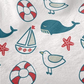 Nautical Supplies And Whales Minky