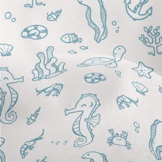 Marine Life And Seaweed Lightweight Performance Linen