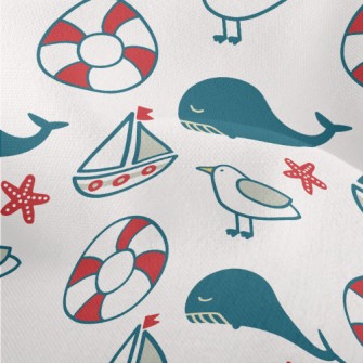 Nautical Supplies And Whales Lightweight Performance Linen